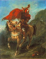 Эжен Делакруа. Арабский всадник, подающий сигнал. 1851