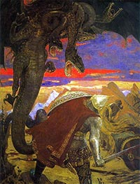 Виктор Васнецов. Бой Добрыни Никитича с трехголовым драконом. 1918