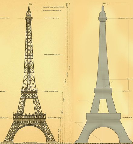 Чертежи проекта Эйфелевой башни, обнаруженные в архиве архитектурно-строительной академии Парижа