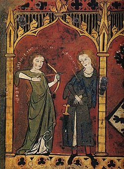 Рисунок с сундука, Франция, 1320 г.
