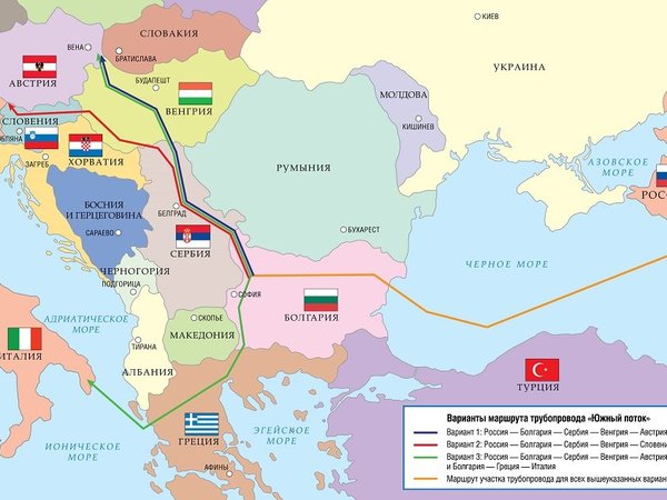 Карта «Южного потока». Источник: gazprom.ru