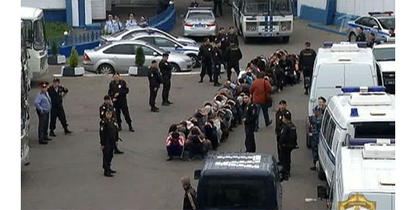 Задержания мигрантов в Москве