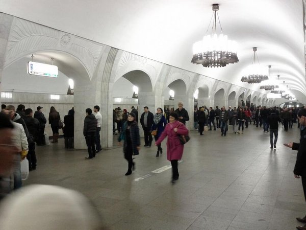 Станция метро Пушкинская. Задымление