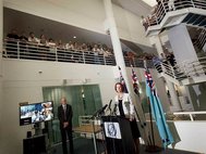Джулия Гиллард на церемонии открытия центра кибербезопасности Австралии