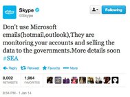 Взломанный твиттер Skype