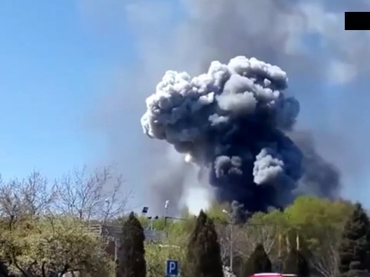 Взрыв вертолета в Краматорске