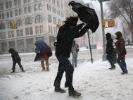 Снежная буря в Нью-Йорке