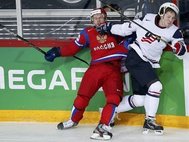 Матч ЧМ по хоккею между сборными России и США