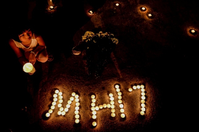 Акция памяти погибших в авиакатастрофе Boeing MH17