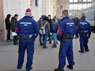 Полиция на вокзале в Будапеште