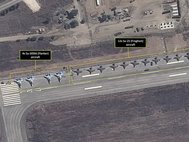 Спутниковый снимок предположительно российских самолетов в Сирии