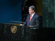 Петр Порошенко во время выступления на Генассамблее ООН