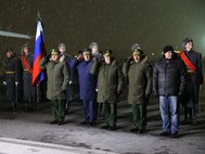 Церемония встречи тела погибшего российского командира Су-24