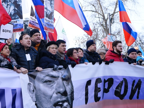 Шествие памяти Бориса Немцова в Москве 27 февраля 2016 года.
