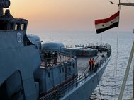 Корабль постоянной группировки ВМФ России в Средиземном море у берегов Сирии. 22 января 2016 года