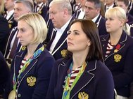 Российские олимпийцы на встрече с Владимиром Путиным