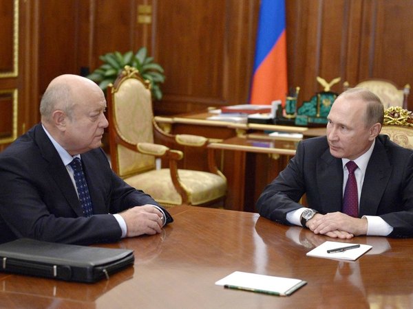Михаил Фрадков и Владимир Путин. 22 сентября 2016.