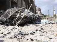 Последствия бомбардировок в Восточном Алеппо. 23 сентября 2016.