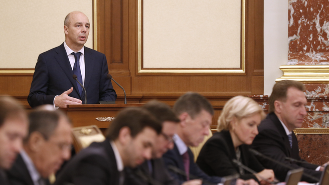 Антон Силуанов на заседании правительства. 