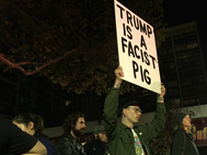 Окленд, акция протеста против победы Дональда Трампа на выборах.