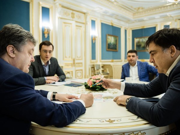 Петр Порошенко и Михаил Саакашвили. Апрель 2016