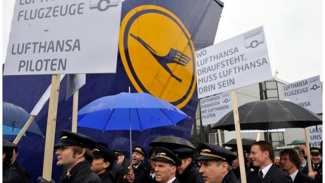 Забастовка пилотов Lufthansa.