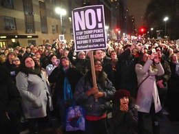 Протесты  против Трампа. 20 января 2017 года в Нью-Йорке.