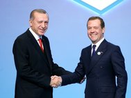 Дмитрий Медведев с президентом Турции Реджепом Тайипом Эрдоганом