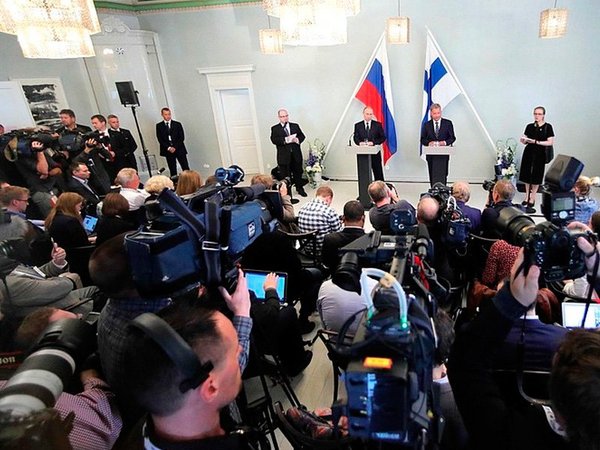 Совместная пресс-конференция Владимира Путина с Президентом Финляндии Саули Ниинистё.