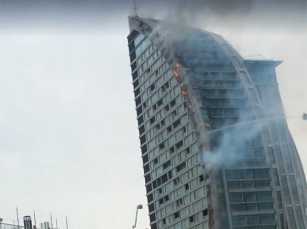 Пожар в Trump Tower в Баку