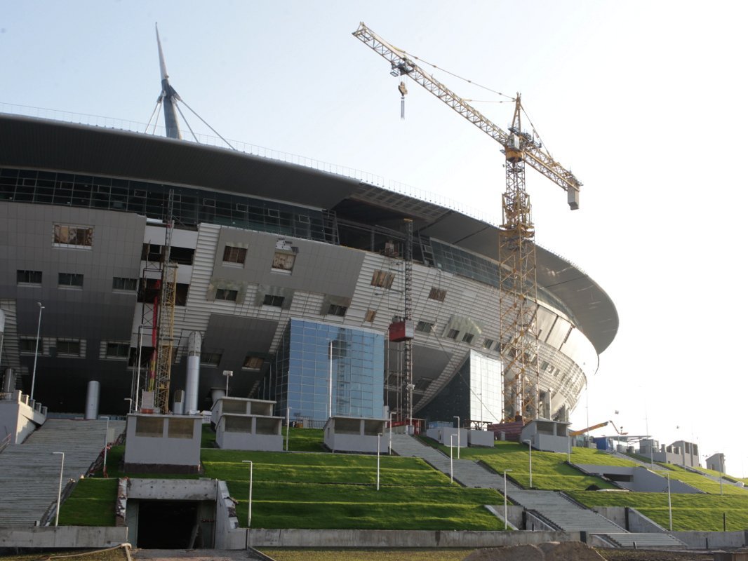Строящийся стадион'Зенит-Арена на Крестовском острове